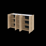 EASY EA-01 - Komoda 5-drzwiowa z Oświetleniem LED Dąb Scandi/Biały Połysk