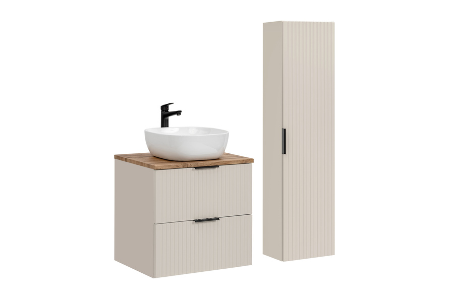 Zestaw z blatem oak i umywalką Smile 60 cm Adel Cashmere