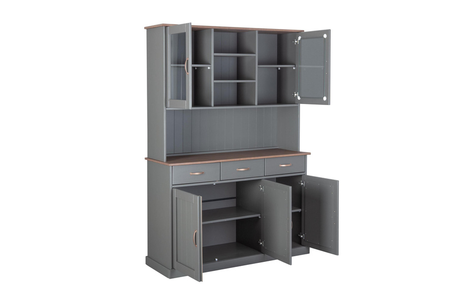 Kredens LUZERNA 6 drewniany szary