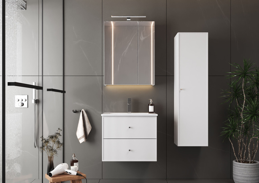 MARCO-03 - Słupek Wysoki 1-drzwiowy Biały Mat