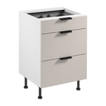 Szafka Kuchenna Dolna 3S z Wkładem Na Sztućce Sorento D60S3 AX Biały Mat Beżowy Mat