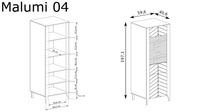 MALUMI-4 - Witryna 1-drzwiowa Cashmere
