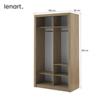 ARTI AR-06 - Szafa Przesuwna 2-drzwiowa 120 cm Dąb Shetland