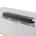 ASPEN-06 - Komoda RTV 3D z Soundbarem JBL i Oświetleniem LED Biały Mat Złoty Stelaż