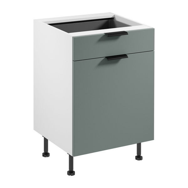 Szafka Kuchenna Dolna 1D1S z Wkładem Na Sztućce Sorento D60S1 P/L AX Biały Green