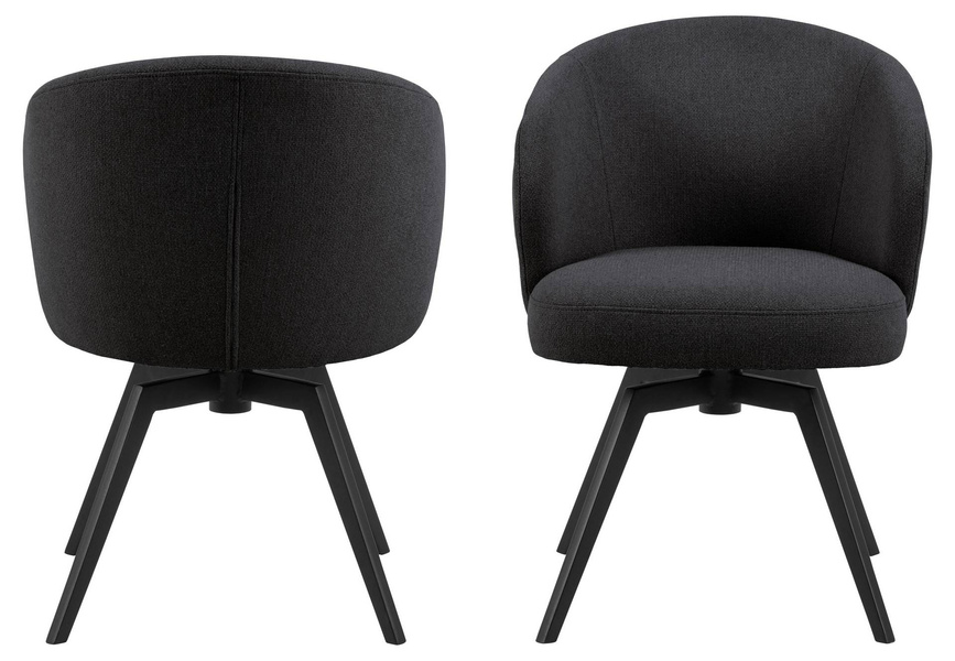 Actona Krzesło Do Jadalni z Podłokietnikiem Darlene Antracyt