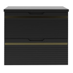 VESPER-02 - Szafka pod Umywalkę z Blatem 2S 60cm Czarny Mat Zestaw-1