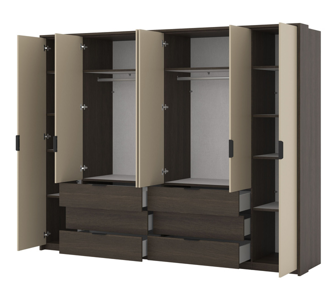 Mola - Szafa 6D6S Dąb Dunin Beż Jasny