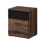 Beta Stolik Nocny 3 Szuflady Dąb Monastery / Czarny