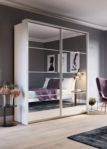 ARTI AR-17 - Szafa Przesuwna 2-drzwiowa Z Lustrami Biała