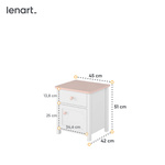 LUNA LN-07 - Stolik Nocny 1D1S Biały/Różowy