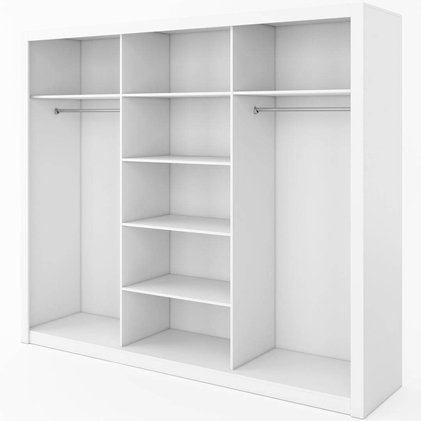 IDEA ID-01-3L - Szafa Przesuwna 3-drzwiowa 3 Lustra Biała