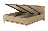 Scandi - Łóżko 180x200 cm ze Stelażem Dąb Olejowany Ceglany