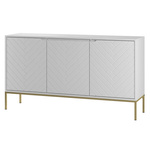 ASPEN-03 - Komoda 3-drzwiowa Biały Mat Złoty Stelaż