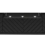 ASPEN-06 - Komoda RTV 3D z Soundbarem JBL i Oświetleniem LED Czarny Mat Złoty Stelaż