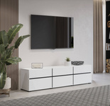 Cross – Komoda RTV 3D3S Biały Czarny Mat