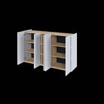 EASY EA-01 - Komoda 5-drzwiowa z Oświetleniem LED Biały Połysk/Dąb Scandi