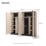 ENNA EN-06 - Szafa 4-drzwiowa z Oświetleniem LED Beżowy Mat Czarny Mat