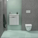 Oristo Szafka z Umywalką Prawa 55 cm SILVER UNI Biały Połysk Listwa Chrom Połysk