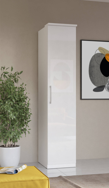 Optima Szafa 1-drzwiowa Biały / Biały Połysk