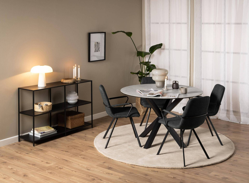 Actona Krzesło Z Podłokietnikiem Selina Szare Czarne