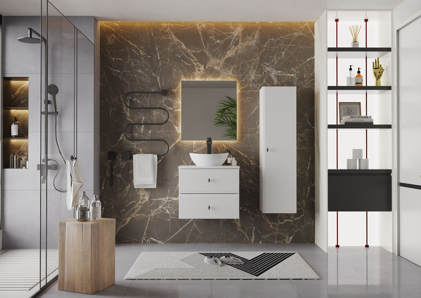 RAY-03 - Słupek Wysoki 1-drzwiowy Biały Mat