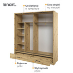 ARTI AR-05 - Szafa 2D2S Z Oświetleniem Dąb Artisan