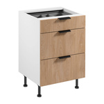 Szafka Kuchenna Dolna 3S z Wkładem Na Sztućce Sorento D60S3 AX Biały Mat Puccini