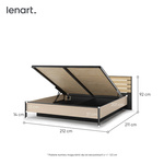 ENNA EN-02(180) - Łóżko 180 cm ze Stelażem i Oświetleniem LED Beżowy Czarny