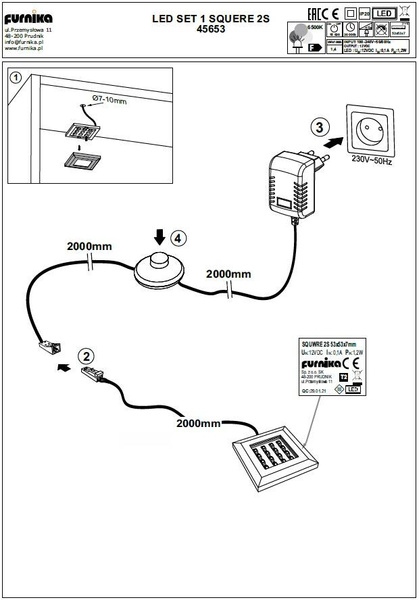 Oświetlenie LED Helvetia 1,2 W 6500K Barwa Zimna