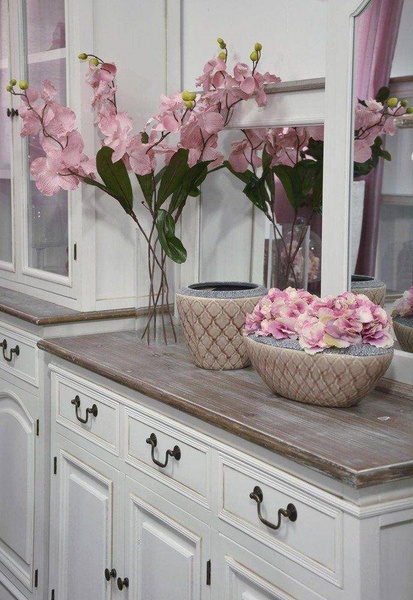 Rimini White 08 Komoda 3D/3S biała prowansalska z brązowym przecieranym blatem drewno/mdf_01