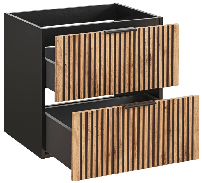 Szafka pod umywalkę 60 cm Xilo Black Wotan _01