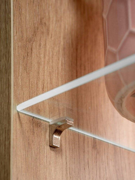 Szafka z umywalką 80 cm Capri dąb 821 z białym blatem