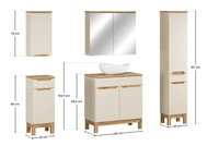 Zestaw Mebli Łazienkowych 80 cm z Umywalką Nablatową Bali Cashmere