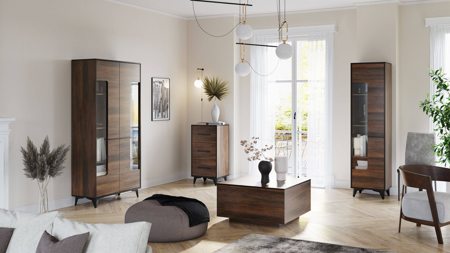 Frida K3SW - Komoda 3 Szuflady Shirin Walnut