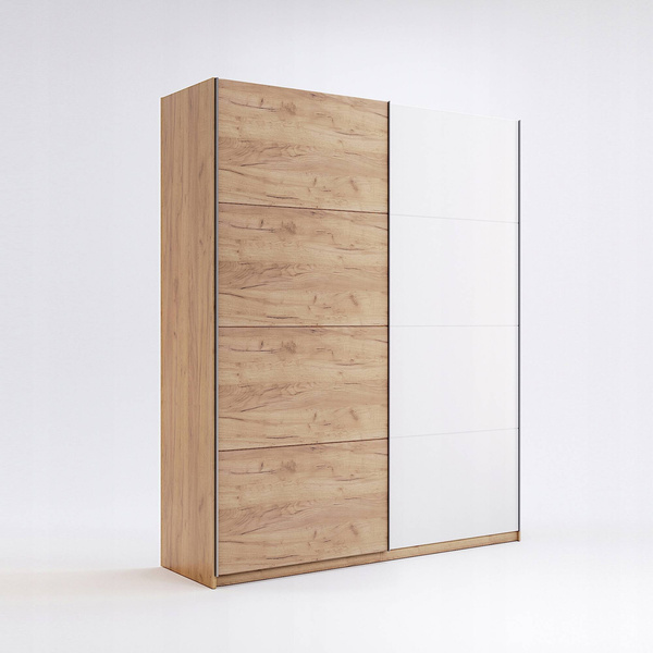 Asti AS-29-WB - Szafa Przesuwna 2-drzwiowa Dąb Craft Biały Połysk