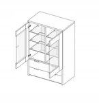 Roma RM-112-WB - Witryna 2D2S Biały Mat Biały Połysk