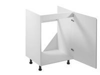 Szafka Kuchenna Dolna 1-drzwiowa Zabudowa Zlewozmywaka Prawa D60Z-P Aspen Grey Szary Połysk