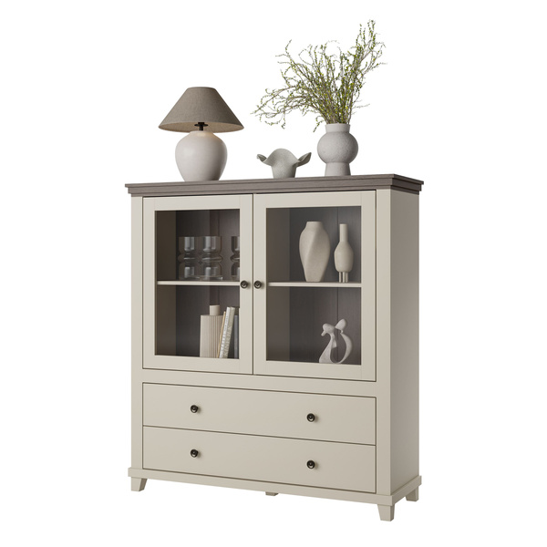 Evora WM - Komoda Wysoka 2D2S Beż Jasny Dąb Dunin