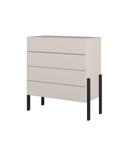 Jukon S - Komoda 4S Kaszmir Czarne Metalowe Nogi