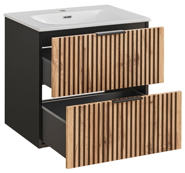 Szafka z umywalką 60 cm Xilo Black Wotan