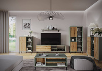 Pozzi POZK01 – Komoda 1-drzwiowa Szarozielony/Dąb Coast Evoke