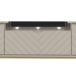 ASPEN-06 - Komoda RTV 3D z Soundbarem JBL i Oświetleniem LED Kaszmir Złoty Stelaż