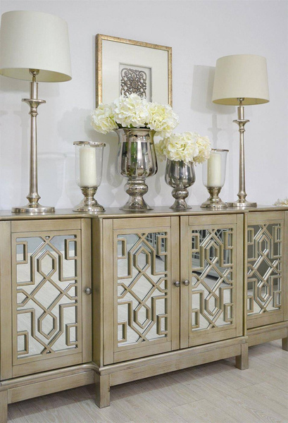 Avola 1550-70 komoda złota lustrzana 4D Vintage Silver Gold