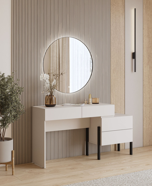 Jukon S - Toaletka Biurko 4S Kaszmir Czarne Metalowe Nogi