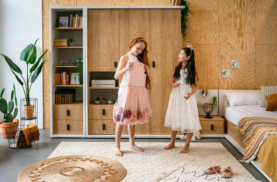 SIMI MS-04 - Komoda 3S Biała/Hikora Naturalna