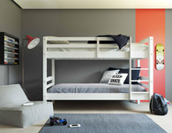 Łóżko piętrowe ANNIKA drewniane białe