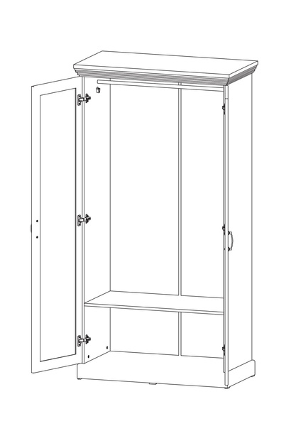 ROYAL S2D - Szafa 2-drzwiowa Sosna Nordycka/Dąb Dziki