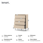 TREND TS-04 - Komoda 4S z Oświetleniem LED Beż Piaskowy Czarny Mat