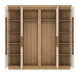 Lyon LYOS03 - Szafa 4-drzwiowa Dąb Riviera Jasna/Biała